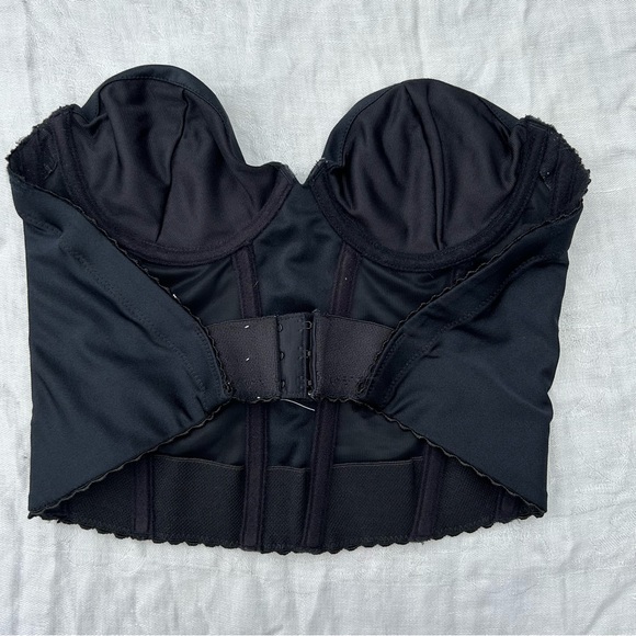 Natori Black Corset Bustier Scalloped Edge Y2K Romantic Grunge Vintage 90s Style - Picture 3 of 9